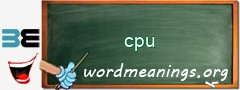 WordMeaning blackboard for cpu